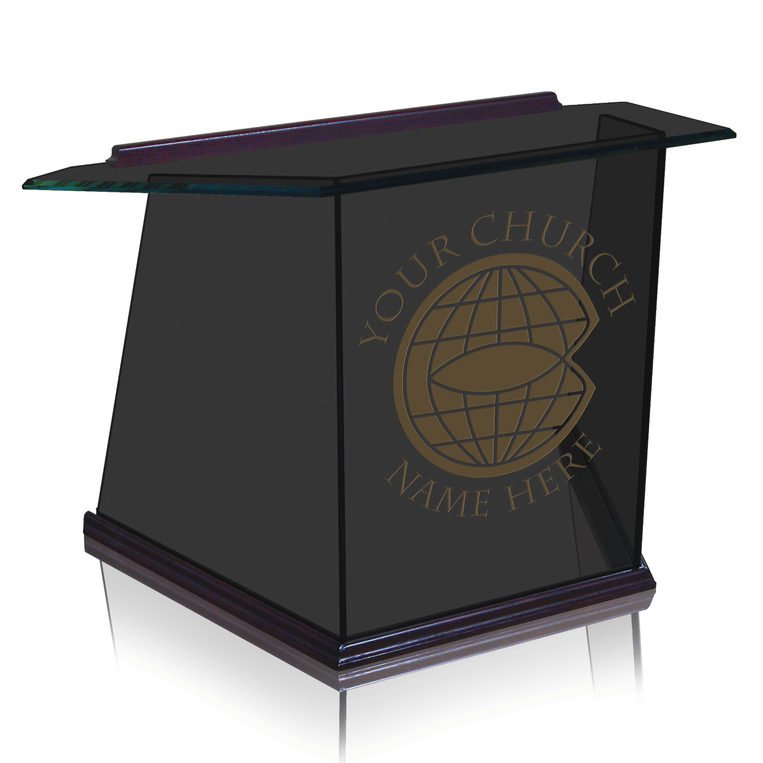 Table Top Lectern - Tinted Glass